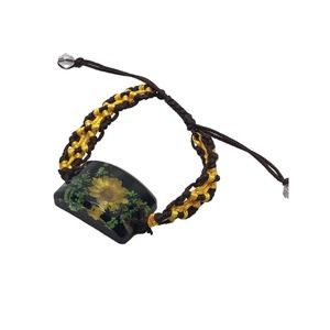 Plastic Flower Braided Bracelet